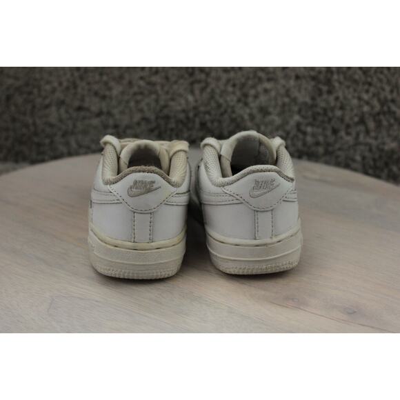 Nike Air Force 1 Toddler 7C White Leather Low Sneakers Classic Casual - Picture 4 of 8